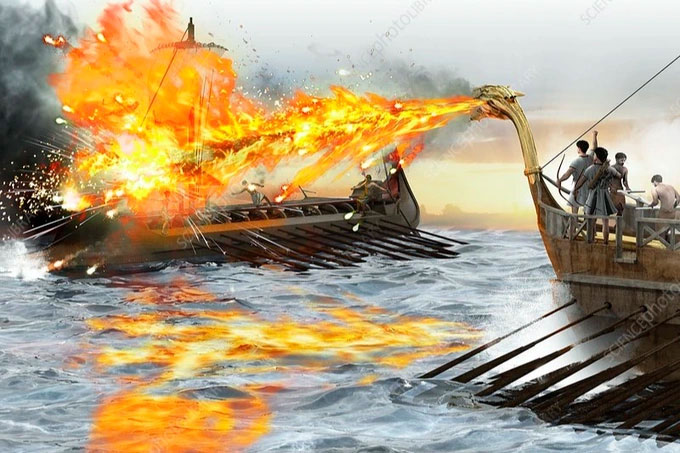 Vũ khí này được sử dụng để đốt cháy kẻ địch trong các trận thủy chiến.